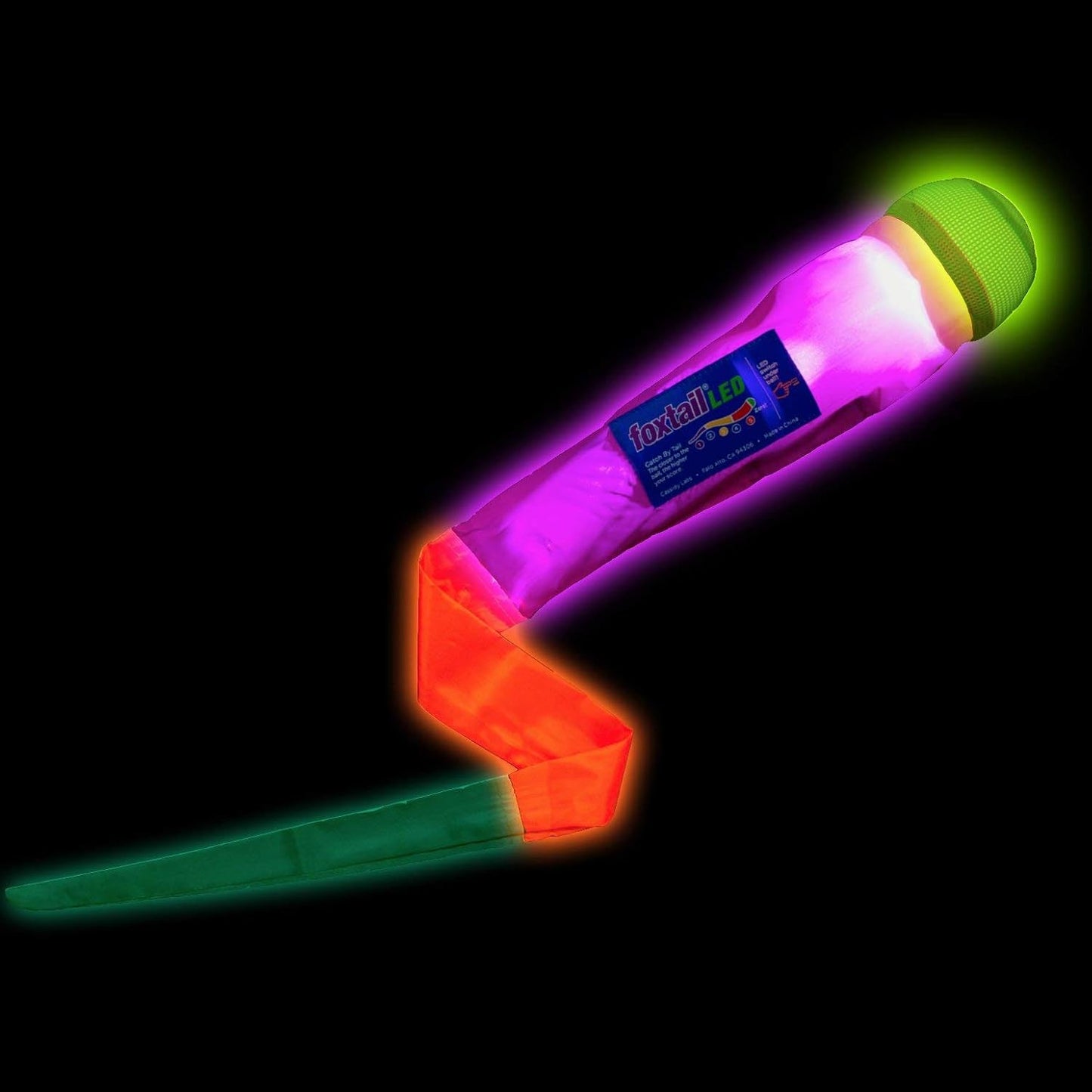 Hot Foxtail LED - Outdoor Throw and Catch Light Up Game - Foam Ball & Tail Glow at Night - Play in The Dark - Fun Gift Idea for Kids & Adults, Boys & Girls