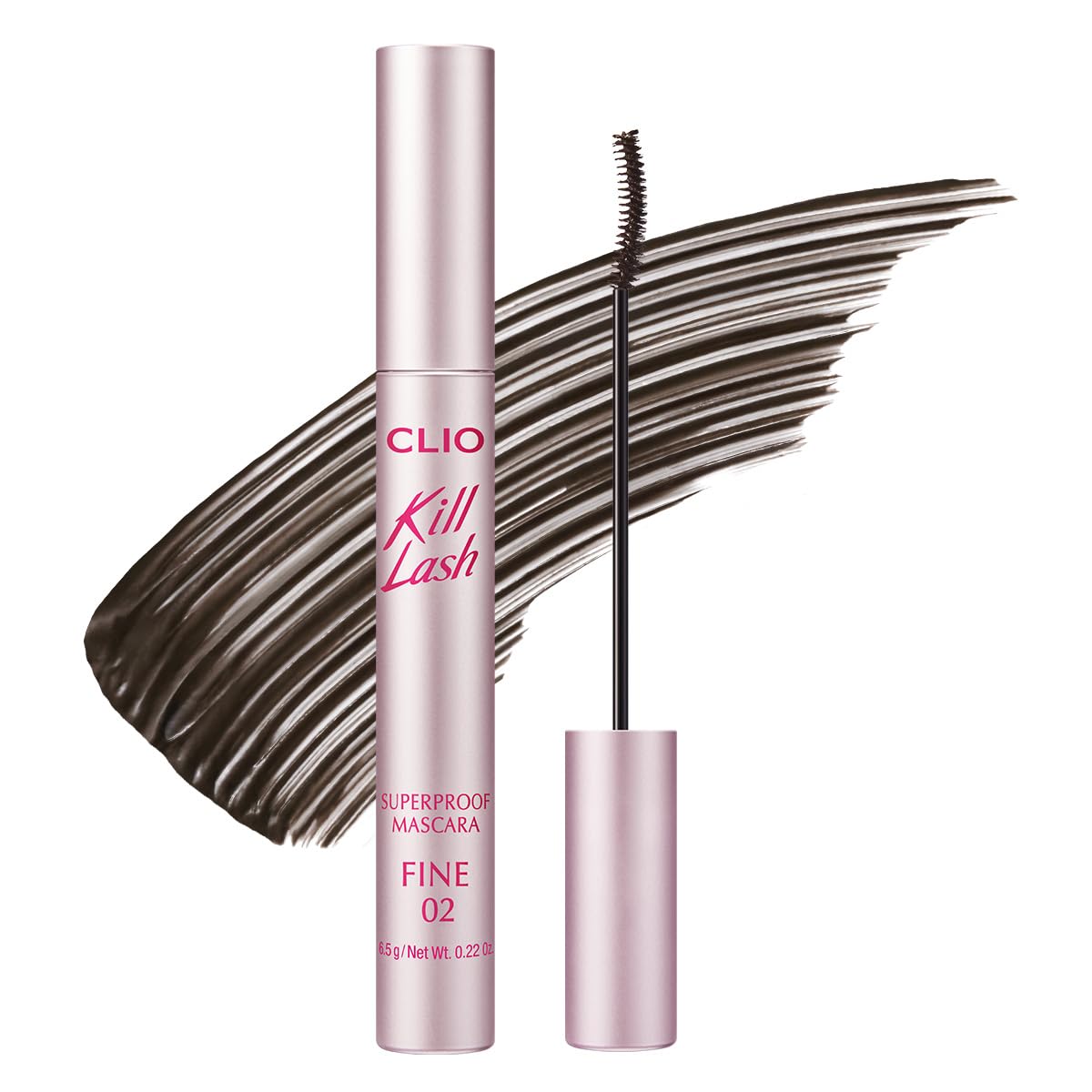 HotCLIO Kill Lash Superproof Mascara, Waterproof Fiber Lengthening for Straight Lashes, Smudge & Flake-Proof, Clump-Free Lash Extension for Lifted Curl, Safe for Sensitive Eyes (001 Long Curling)