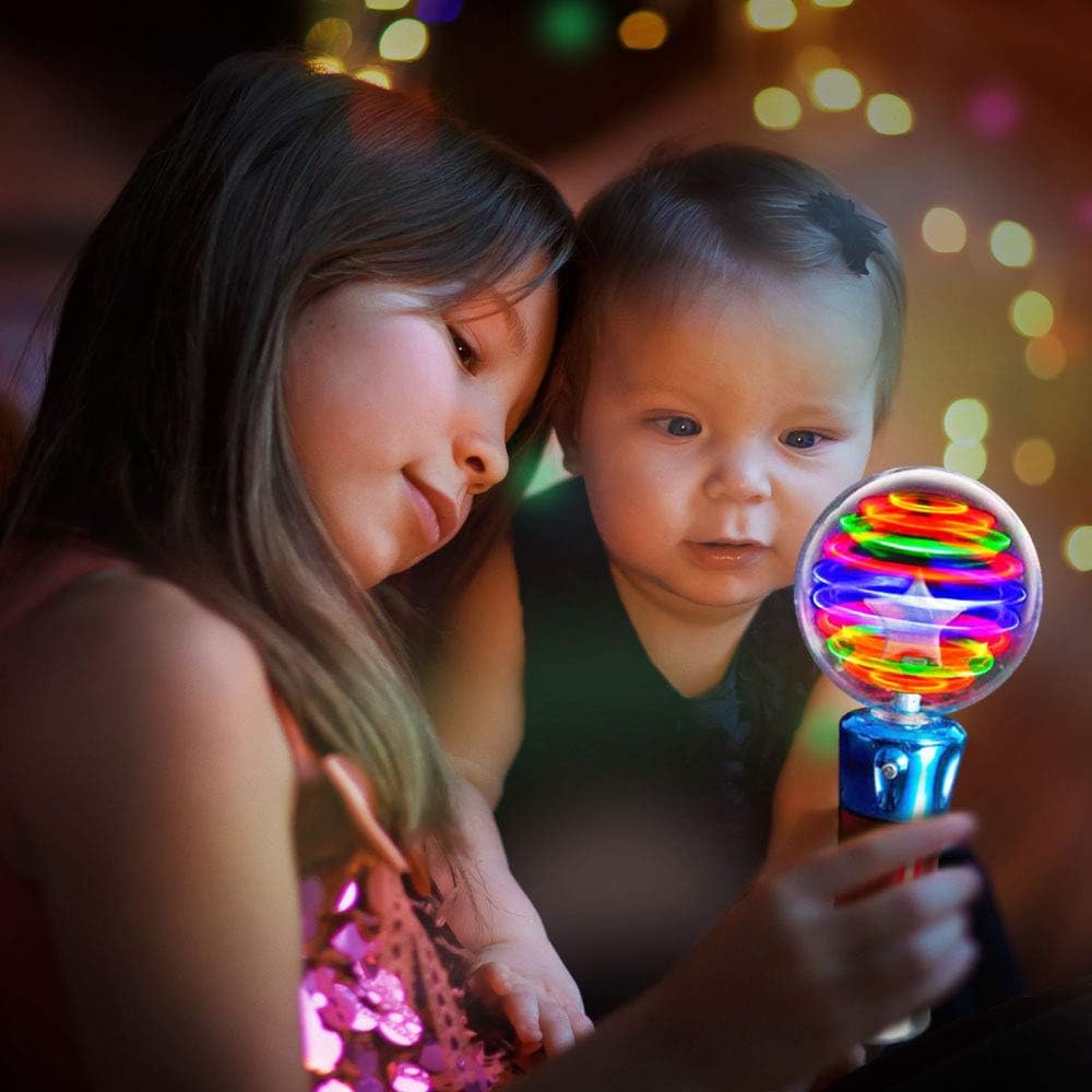 Hot ArtCreativity Spinning Light Up Toy Wand – Magic Ball with LED Lights, Sensory Spinner for Kids, Party Favors & Classroom Prizes, Autism-Friendly Gift