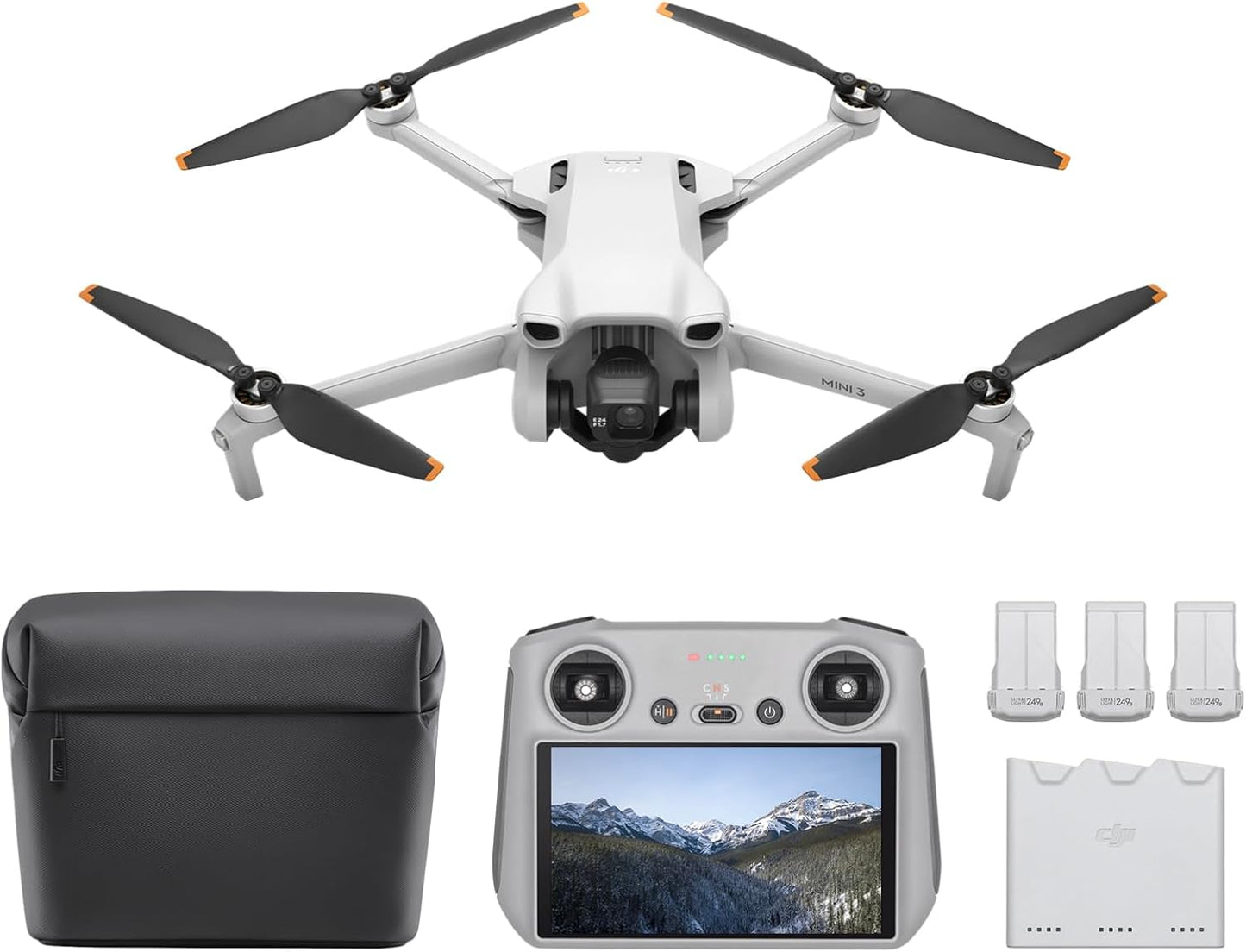 HotDJI Mini 3 Fly More Combo With DJI RC, 3 Batteries | Lightweight Camera Drone With 4K HDR Video, 114-Min Flight Time, Vertical Shooting, 32800ft (10km) Video Transmission