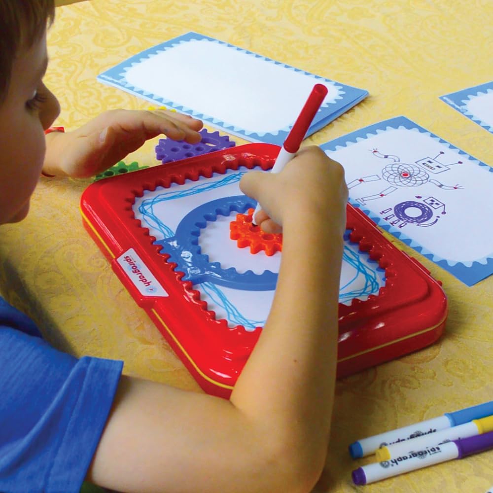HotSpirograph Jr. — Jumbo Sized Gears Classic Retro Toy For Spiral Drawing Art Design Toy Kit for Smaller Hands — For Kids Ages 3 and Up