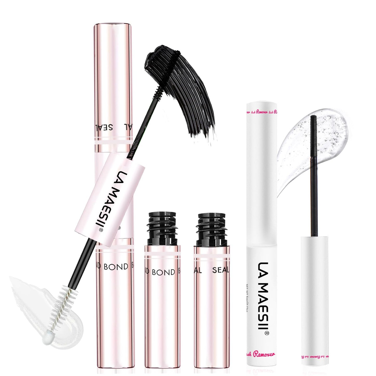 HotLA MAESII Lash Cluster Glue, Lash Bond and Seal for Eyelash Clusters, 10ml Bond and Seal, Waterproof, 2-in-1 Home Use, Strong Hold for 72H
