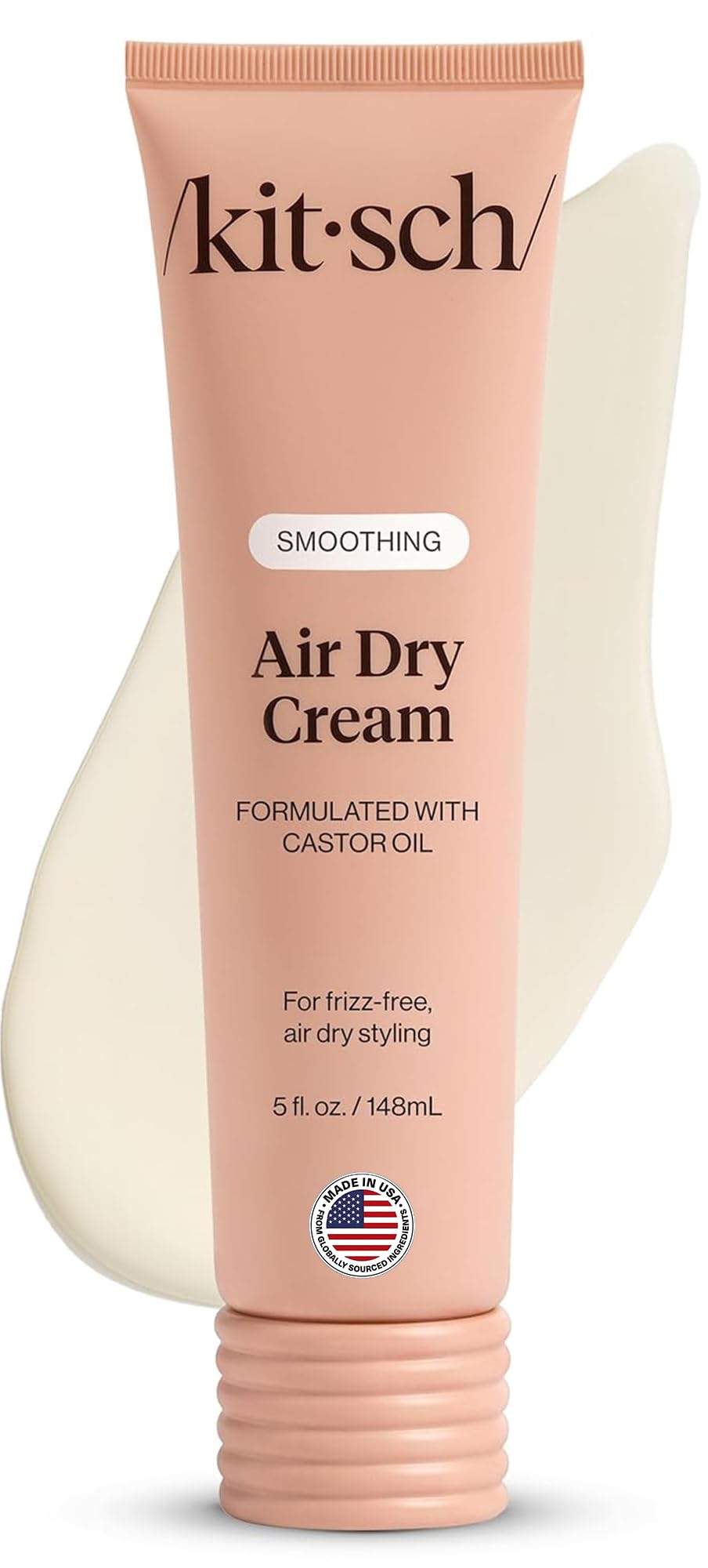 HotKitsch Smoothing Air Dry Cream for Hair – Frizz Control Hair Care Product with Castor Oil & Coconut Oil– Weightless Styling Cream- Enhances Natural Texture Appearance – 5.3 oz