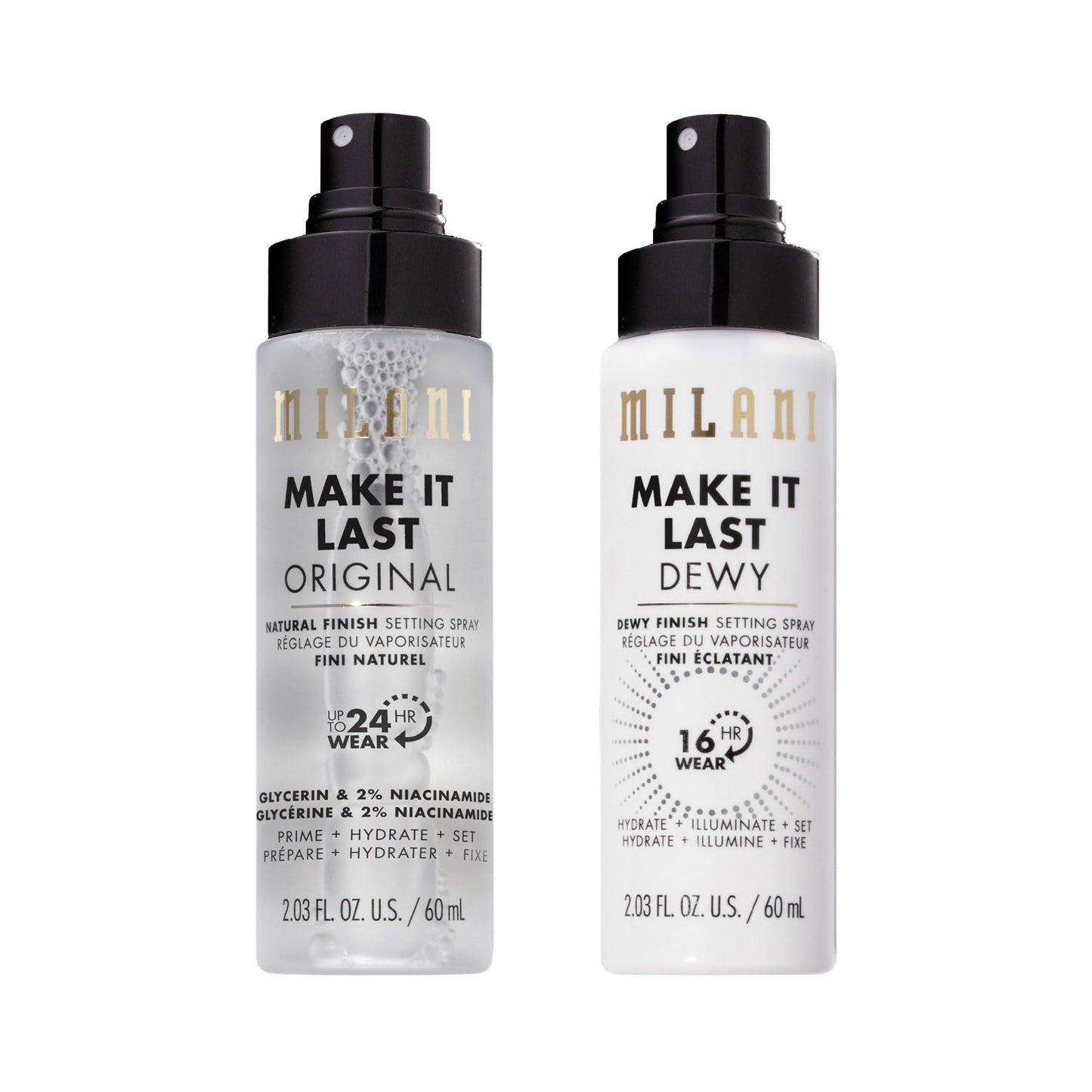 HotMilani Setting Spray + Primer, Make It Last Dewy - Dewy Finish Moisturizing Formula for Glow on the Go, Setting Spray for Makeup and Face Primer, Prime + Set + Hydrate, 2.03 Fl. Oz