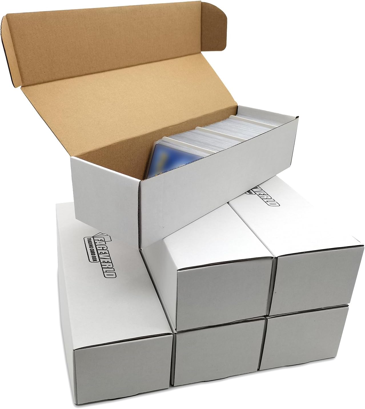 Hot Fageverld Trading Card Storage Box, Mtg Storage Box with Dividers, Cardboard Collector Box for TCG, Baseball Sports Cards, 6 Count