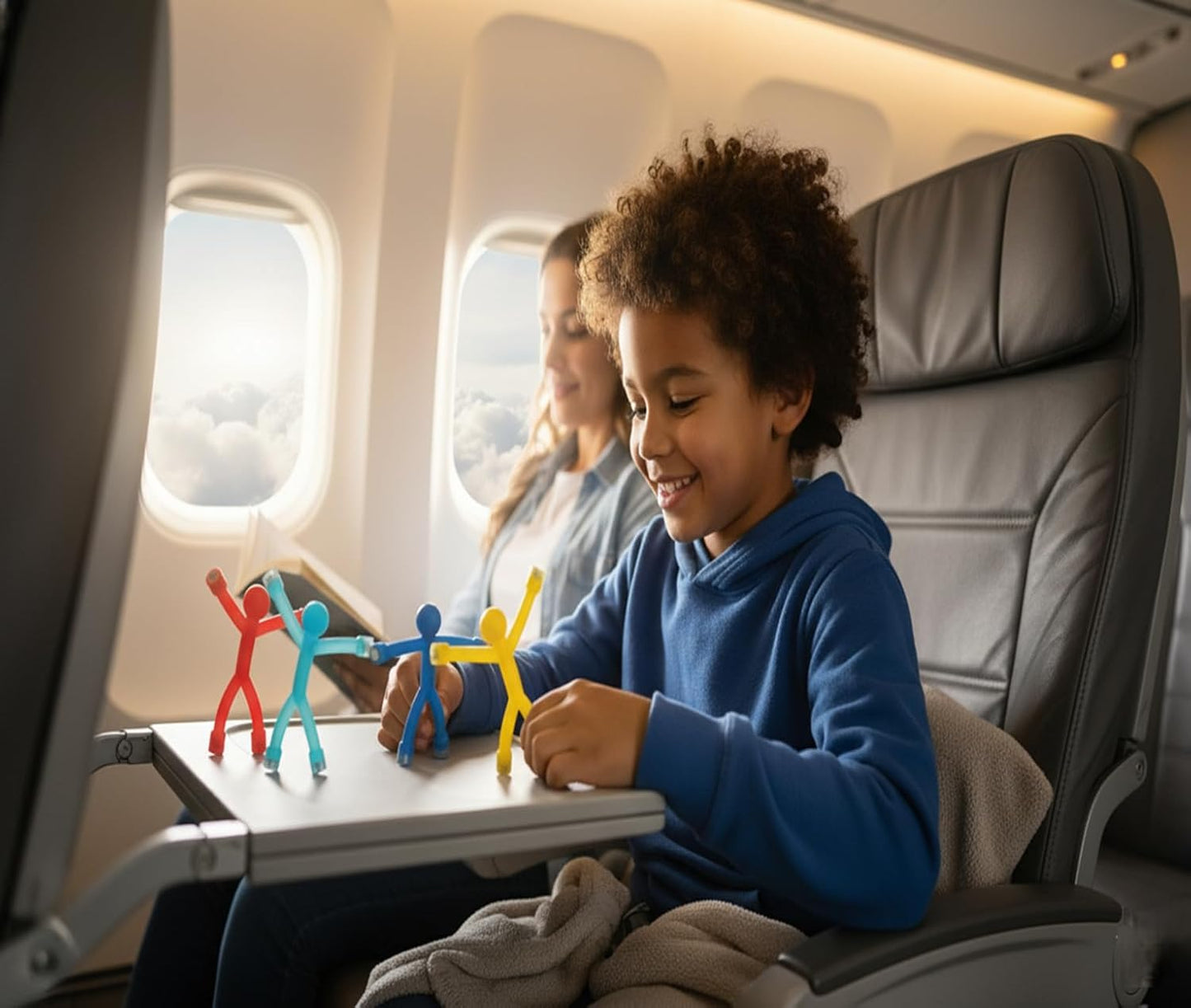 HotMAGMEN 10-Piece Magnetic Fidget Figures with Storage Tin - Opaque-Color Magnetic Character Figures for Kids & Adults - Quiet Airplane & Road Trip Travel Toy - Screen-Free Sensory Desk Toy