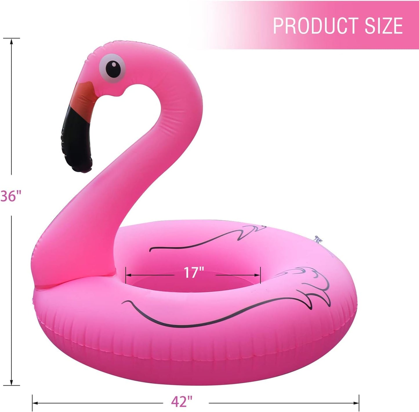 HotInflatable Flamingo Pool Floats with Lights, FlyfreeU Solar Powered Pink Pools Flamingo Float Rings, 42'' Lake Beach Floaties Swimming Rings Summer Pool Raft Lounger for Adults Water Party Supplies