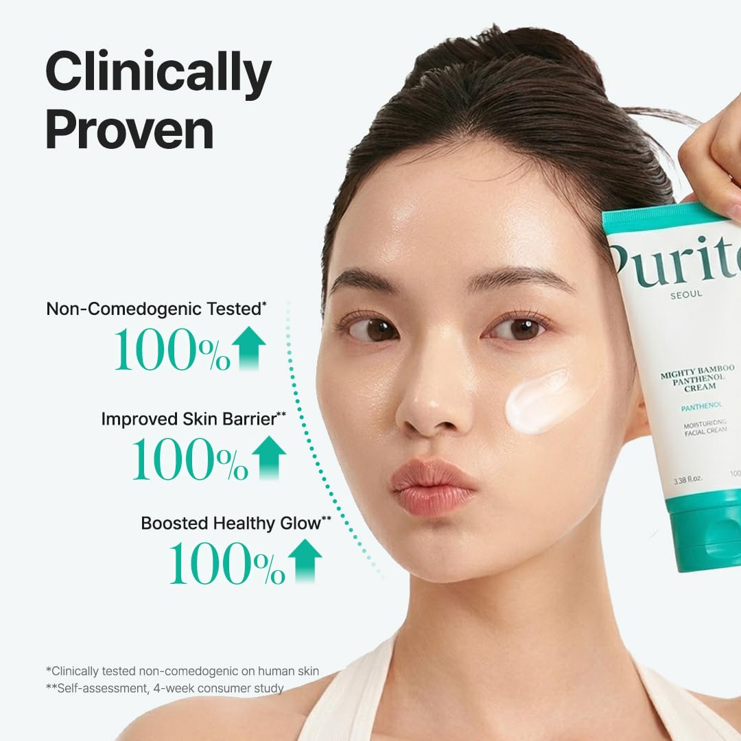 HotPURITO Panthenol 10% Barrier Cream | Face Moisturizer for Skin Barrier Repair | All skin types, sensitive and blemish-prone skin | Non-Comedogenic, Vegan | Korean Skincare, 100mL, 3.38 fl.oz