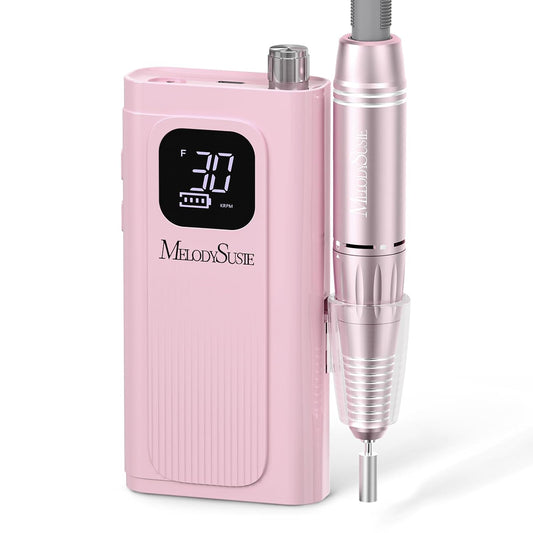 HotMelodySusie Rechargeable Clip-On E-File SC300F for Gel Polish Removal | 30000RPM; 5100mAh Battery; 9-13h Runtime; LED Display; Stepless Speed; Low Heat; Low Vibration; Nail Prep
