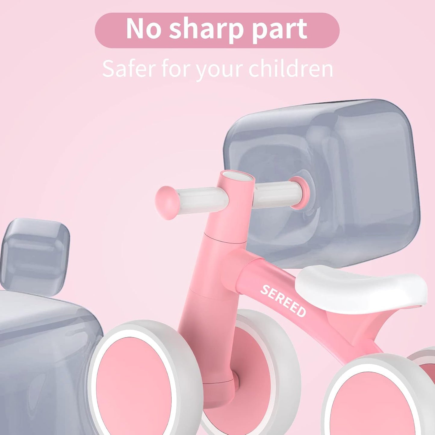 HotSEREED Baby Balance Bike for 1 Year Old Boys Girls 12-24 Month Toddler Balance Bike, 4 Wheels Toddler First Bike, First Birthday Gifts