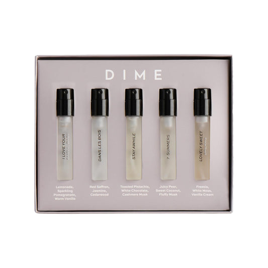 Hot DIME Beauty Perfume Sampler, Hypoallergenic, Clean Perfumes, Eau de Parfum For Women (Set of 5, 2 ml)