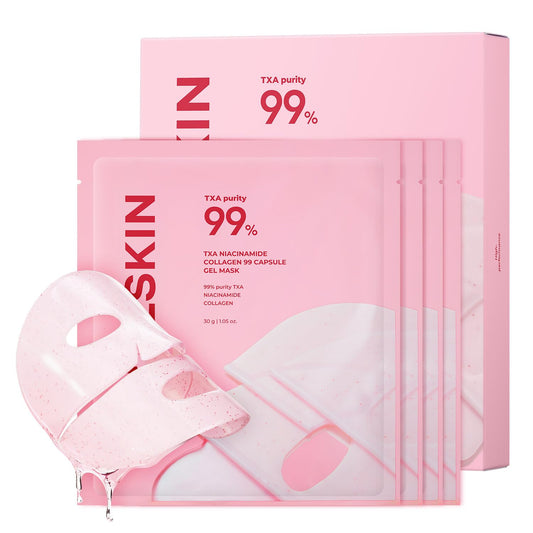 HotAPRILSKIN TXA Pink Capsule Gel Mask | Overnight Face Mask for Glass Glow Skin I 99% High-Purity Tranexamic Acid 3 for uneven skin tone I Elasticity, Hydrating and Firming I Korean Skincare I 30g x 4ea