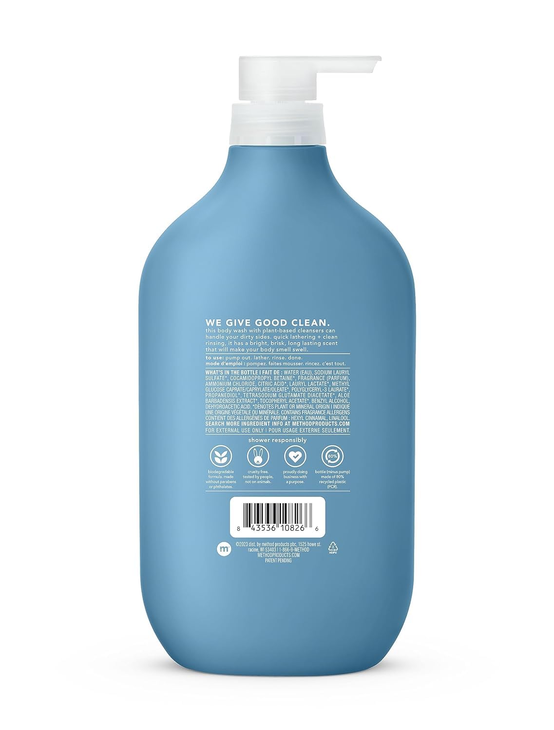 Hotmethod men's Body Wash, Glacier + Granite - Moisturizes & Cleanses, Made without Parabens or Phthalates, Cruelty-Free, 28 fl oz