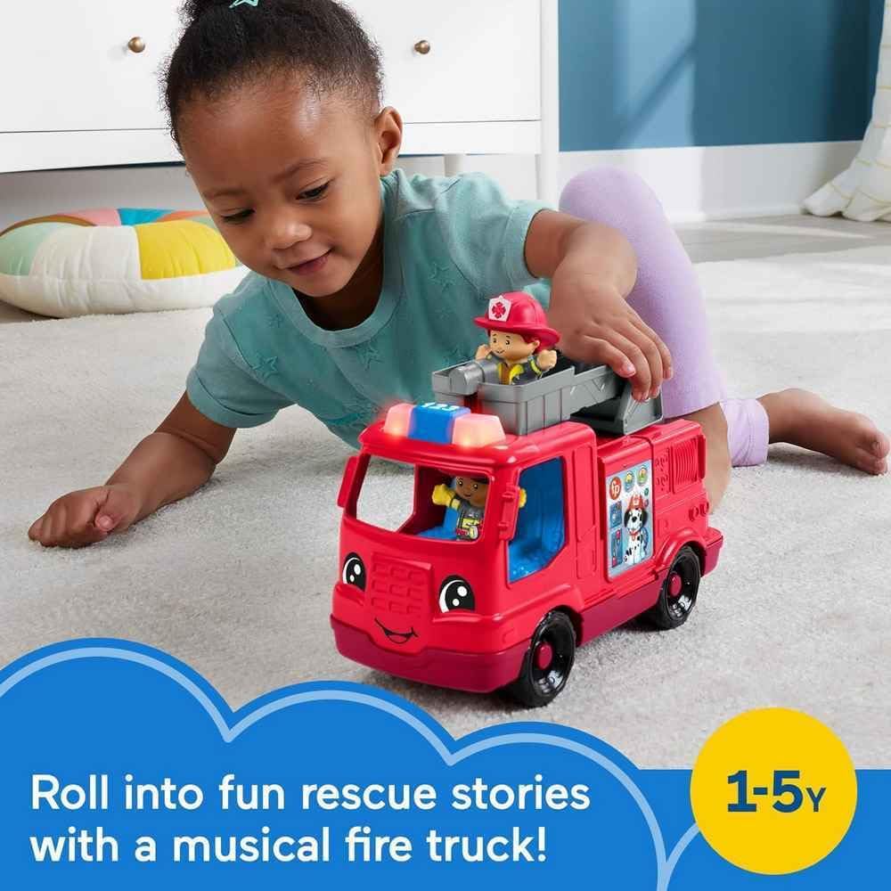 HotFisher-Price Little People Fire Truck Toddler Toy | Push-Along Vehicle, Lights, Music & Sounds, 2 Figures, Preschool Kids Ages 1+ Years