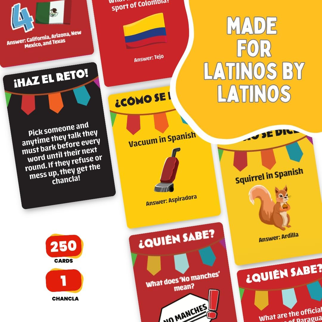 HotViral Studios ¿Cómo Se Dice? – Hilarious Spanish Party Card Game, “Chancla” Included | Funny Latino Game for Families & Adults Game Night | Spanish Trivia for No Sabo Kids | 3+ Players