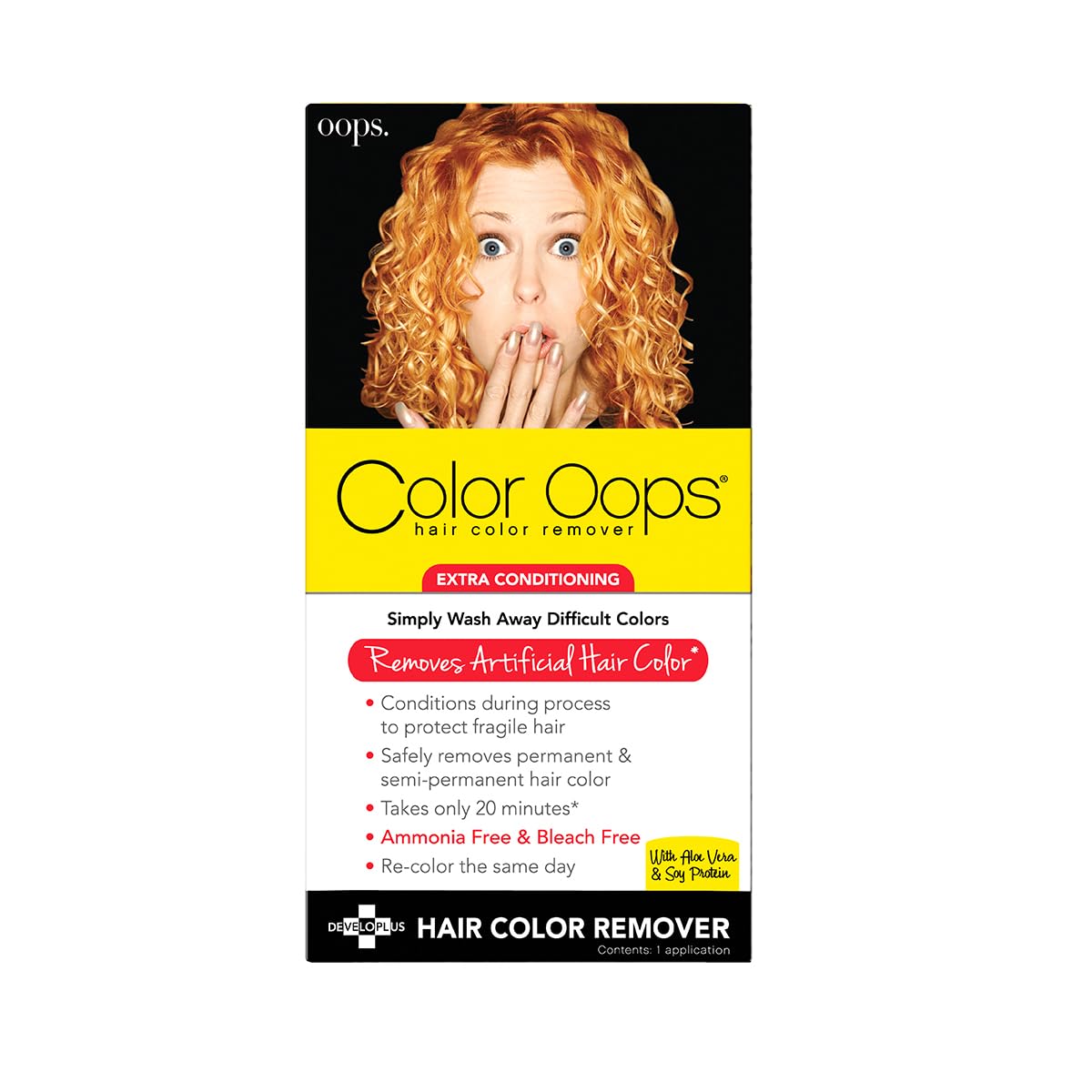 HotColor Oops Extra Conditioning Hair Color Remover, 1 Application | Processes in 20 Minutes, Safely Removes Permanent & Semi-Permanent Dye, Ammonia & Bleach Free