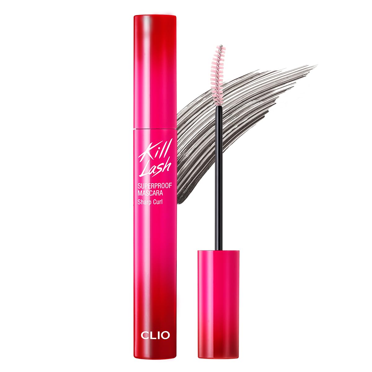 HotCLIO Kill Lash Superproof Mascara, Waterproof Fiber Lengthening for Straight Lashes, Smudge & Flake-Proof, Clump-Free Lash Extension for Lifted Curl, Safe for Sensitive Eyes (001 Long Curling)