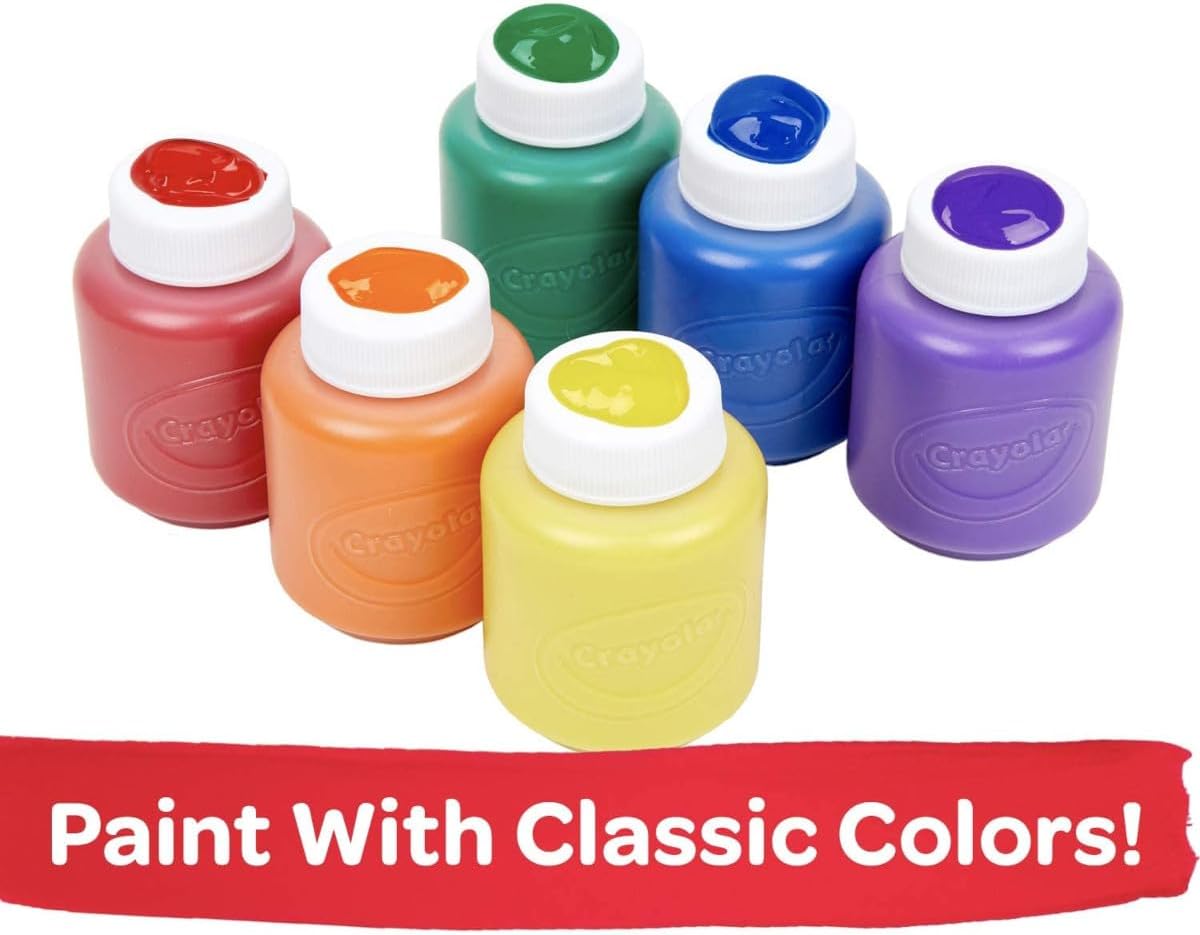 HotCrayola Washable Kids Paint Set (12ct), School Supplies for Kids, Classic and Glitter Paint, Classroom Essentials, Toddler Painting Kit, Ages 3+ [Amazon Exclusive]