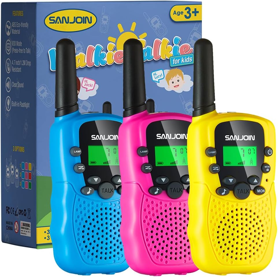 HotWalkie Talkies for Kids Games Outdoor Toys for 3-12 Year Old Boys Girls, 3 Miles Long Range Walkie Talkie to Camping Hiking, 4 Year Old Girl Birthday Gifts for 3 4 5 6 7 8 9 Year Old Boy Girl Gift