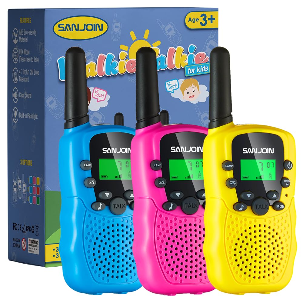 HotWalkie Talkies for Kids Games Outdoor Toys for 3-12 Year Old Boys Girls, 3 Miles Long Range Walkie Talkie to Camping Hiking, 4 Year Old Girl Birthday Gifts for 3 4 5 6 7 8 9 Year Old Boy Girl Gift
