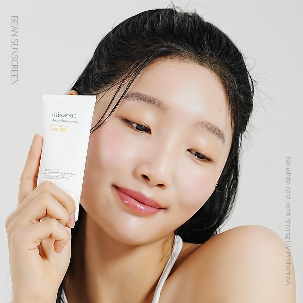 Hotmixsoon Bean Sunscreen-Lightweight Airy Texture SPF 50 No Pilling Korean Sunscreen for Face, No White Cast, Non-Sticky Stocking Stuffers 50ml / 1.69 fl.oz. Korean Glass Skin Care (Bean, 1.69)