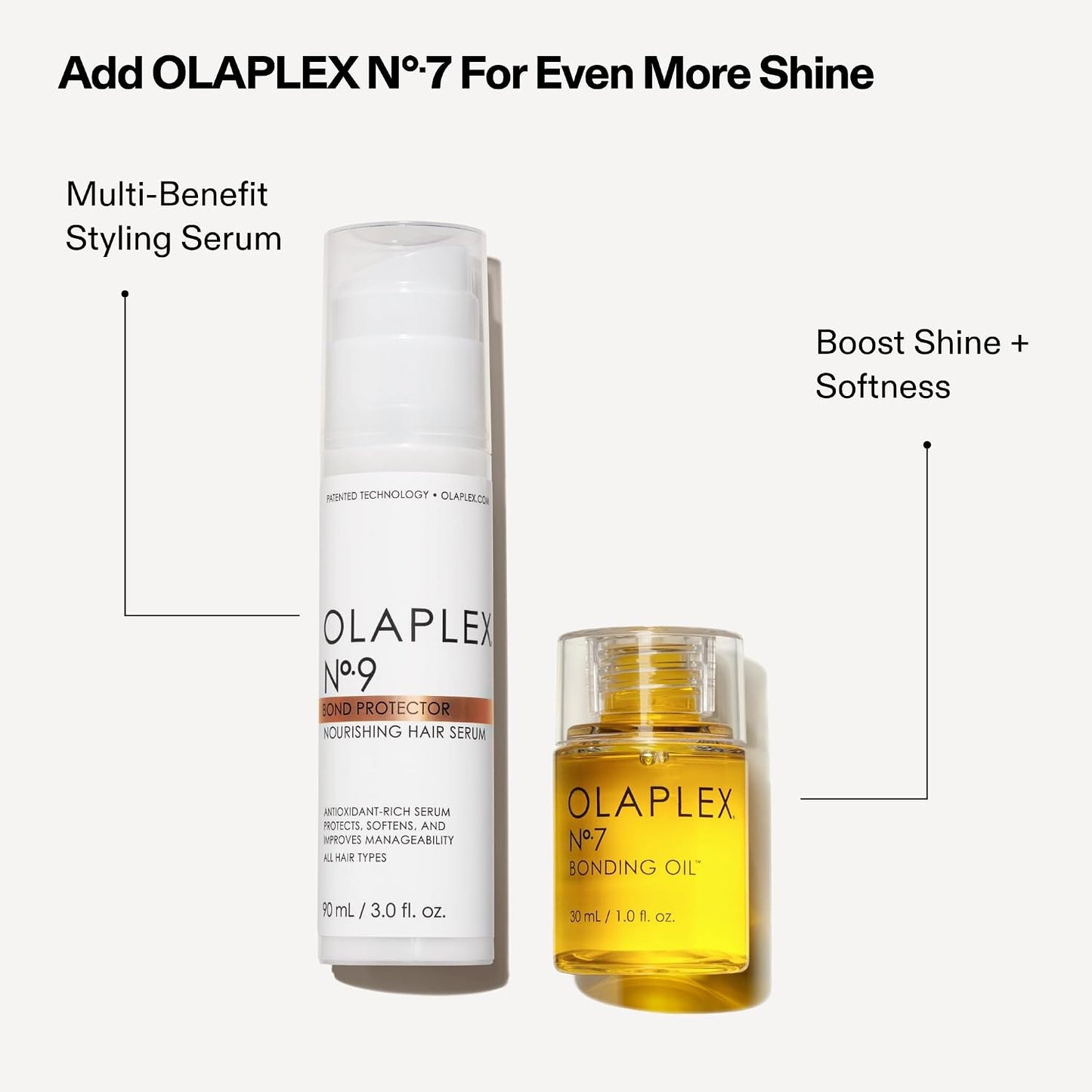 HotOlaplex Nº. 9 Bond Protector: Nourishing Hair Serum & Heat Protectant | Softens, Nourishes & Reduces Tangle & Static | For Coily, Curly, Straight, and Wavy, 90 mL / 3.0 Fl Oz