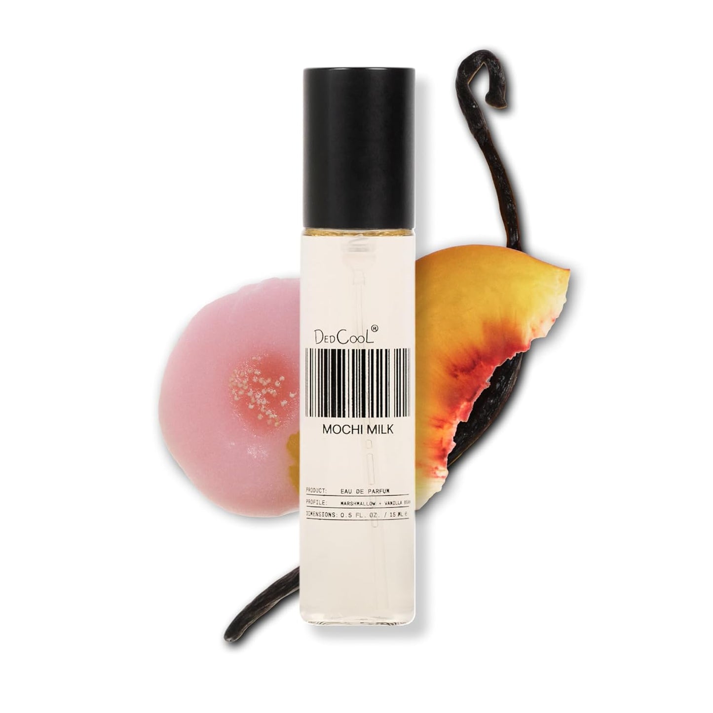 Hot DedCool, Eau de Parfum, Mochi Milk, Travel Size Perfume, 15 mL | Peach nectar, marshmallow & sweet rice milk notes, clean unisex scent, non-toxic & vegan