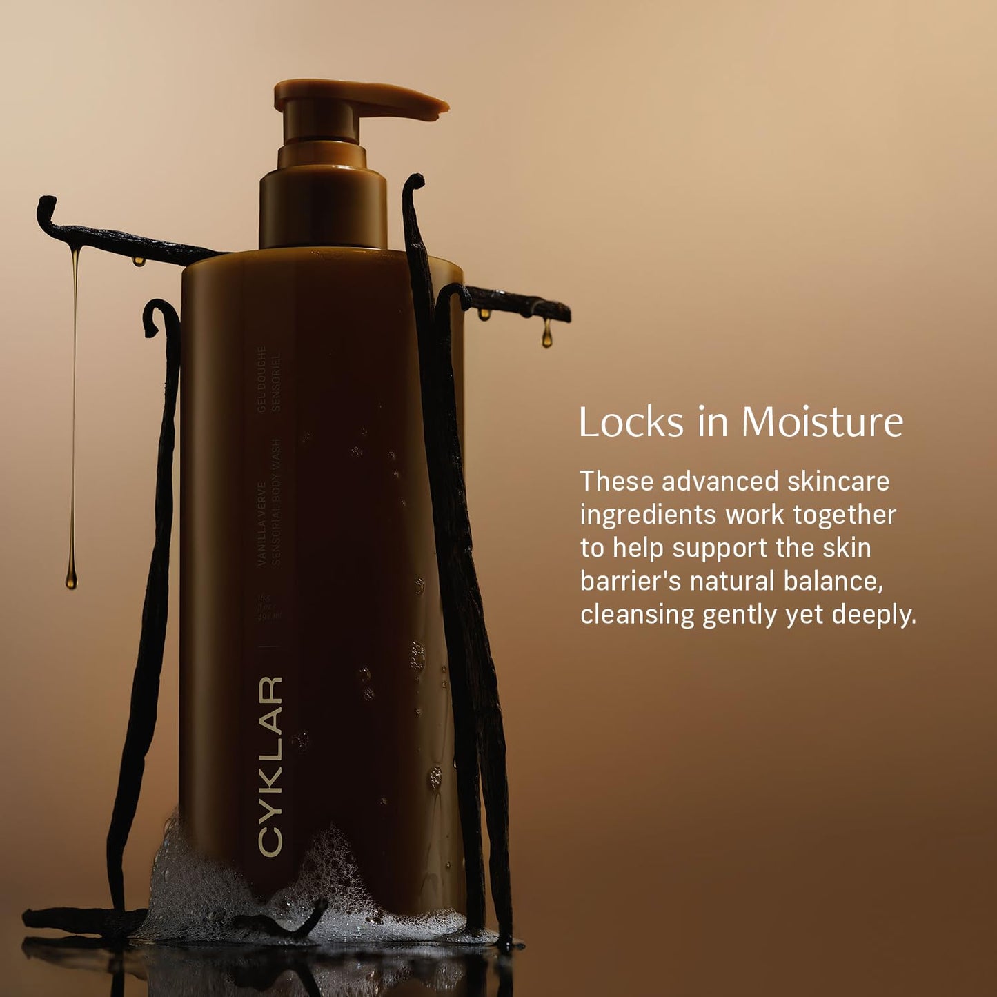 HotCYKLAR Sensorial Body Wash. Vanilla Verve Hydrating Cleanser with Moisture Locking Multi-Oil Complex, Sodium PCA and Glycerin. Nourishing Shower Gel for Women and Men, 16.5 Fl Oz Luxury Bodywash