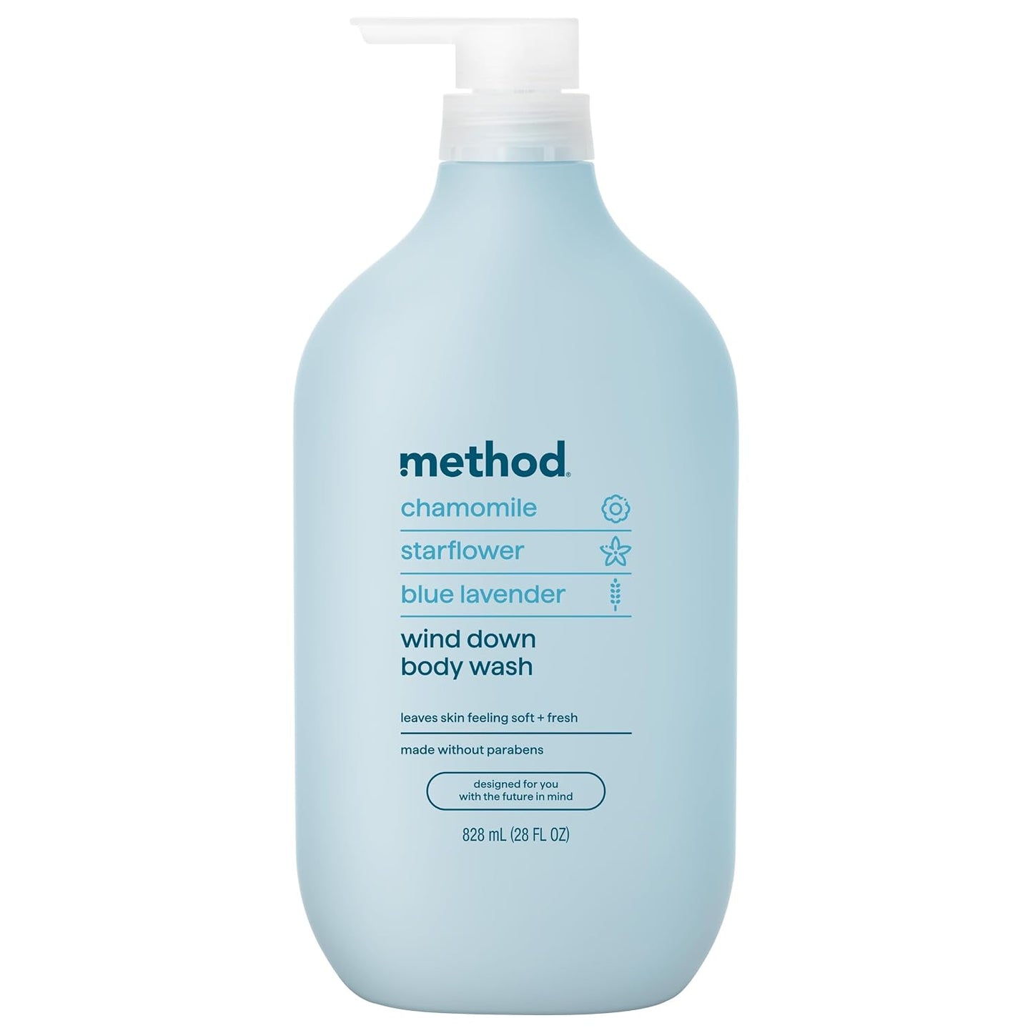 Hotmethod Body Wash, Wind Down - Leaves Skin Feeling Soft & Moisturized, Made Without Parabens, Notes of Chamomile, Starflower & Blue Lavender, 28 Fl Oz