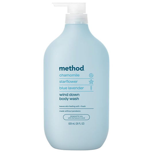 Hotmethod Body Wash, Wind Down - Leaves Skin Feeling Soft & Moisturized, Made Without Parabens, Notes of Chamomile, Starflower & Blue Lavender, 28 Fl Oz