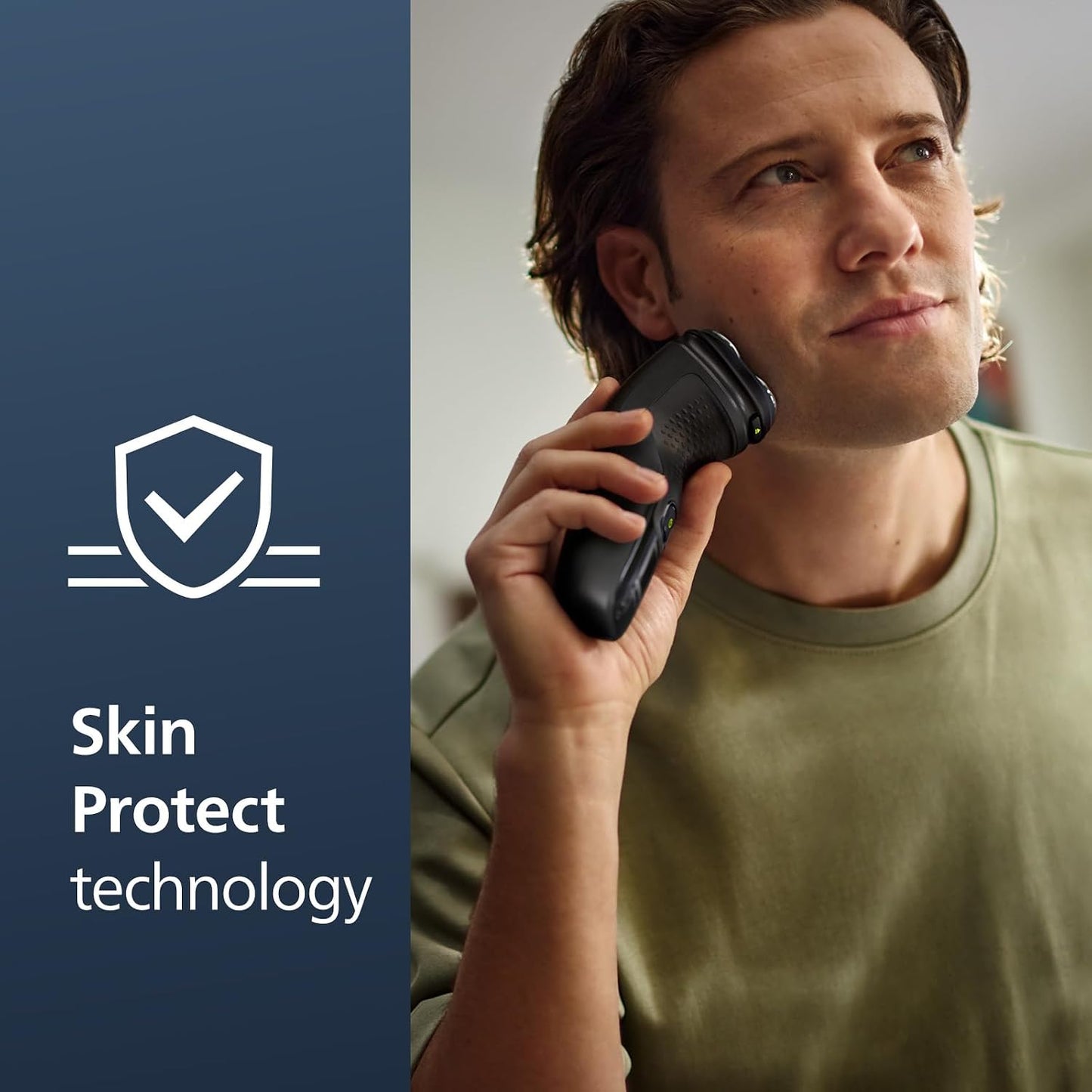 HotPhilips Norelco Shaver 3900 Series, Wet and Dry Electric Shaver, P-Cap, Travel Pouch, Charging Stand, Storm Blue, Model S3341/92