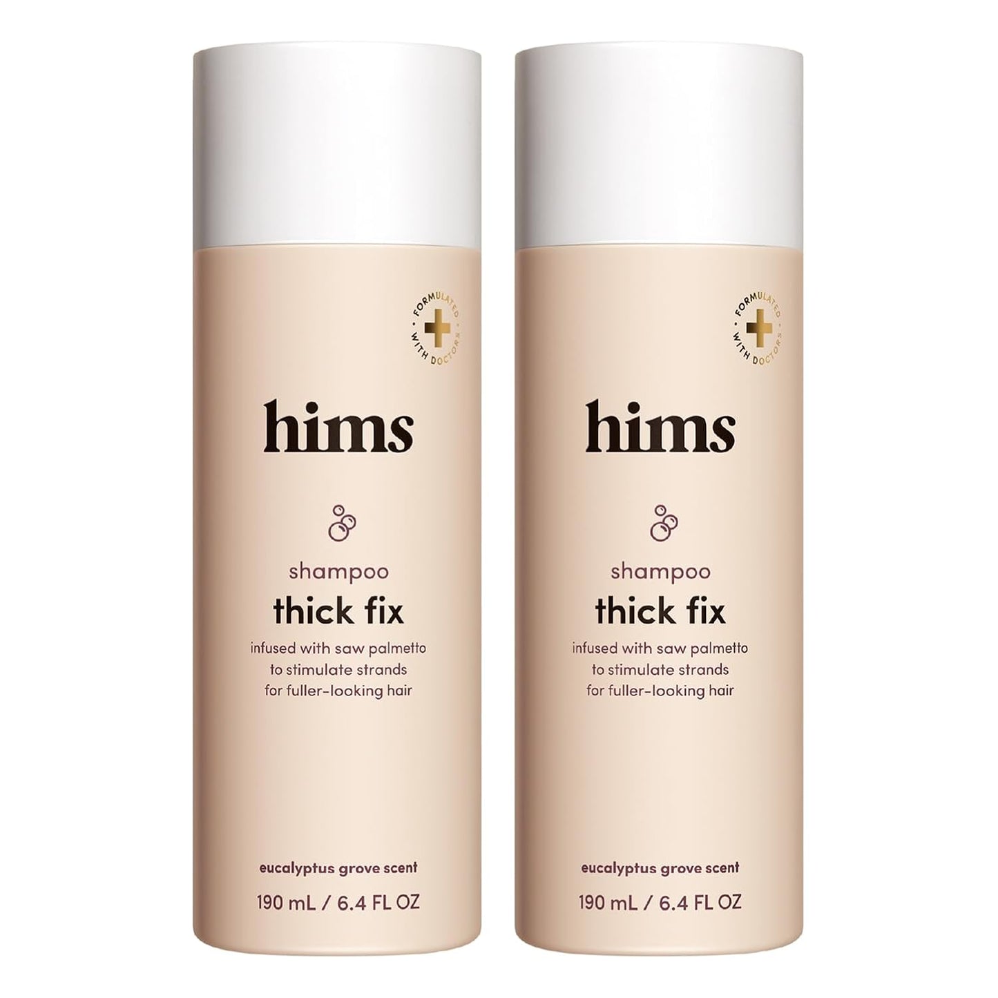 Hothims Thick Fix Shampoo - Saw Palmetto for Healthy Hair Growth & Thickening - Scalp Cleansing - Vegan, Sulfate-Free & Cruelty-Free - Eucalyptus Scent, 2 pack 6.4 fl oz