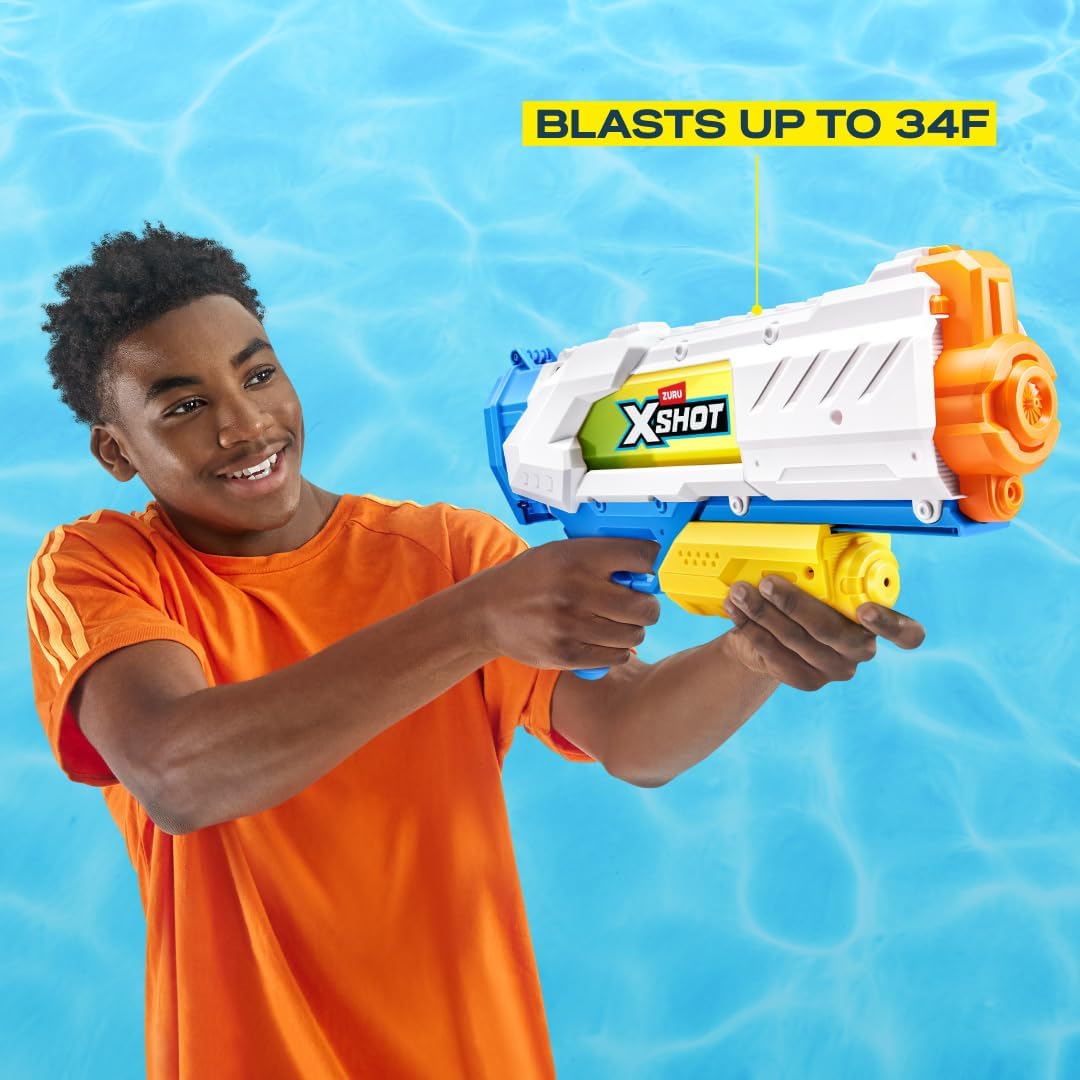 HotXSHOT Water Fast-Fill Medium Water Blaster (2 Pack) by ZURU, Watergun, 2 Pack X Shot Water Blaster (Fills with Water in just 1 Second!)