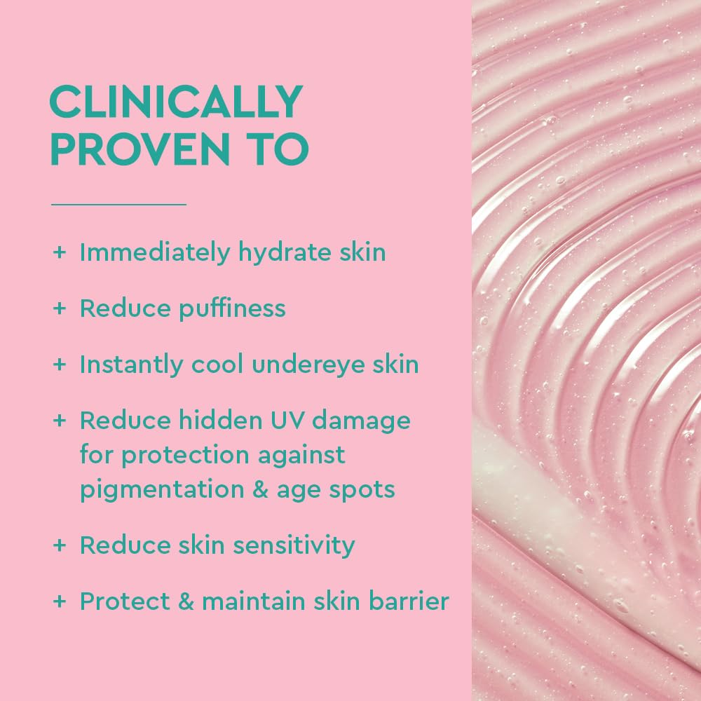 HotBYOMA De-Puff + Brighten Eye Gel - Lightweight Gel Eye Cream for Dark Circles, Puffiness & Wrinkles - Under Eye Cream With Hyaluronic Acid & Vitamin C - Barrier Repair Skincare - 0.68 fl. oz