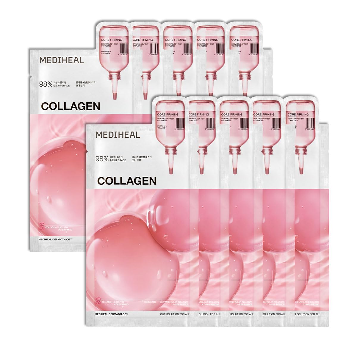 HotMEDIHEAL Madecassoside Essential Face Sheet Mask, Blemish Repair (10ea) | with Centella Asiatica, Ceramide for Soothing Care | Suitable for Sensitive Skin | Plastic-Free Vegan Sheet | Korean Skincare