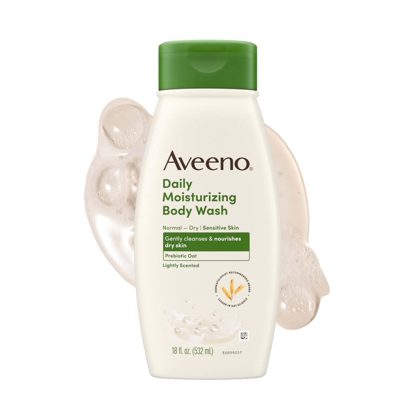 HotAveeno Daily Moisturizing Body Wash for Normal to Dry Skin, Sensitive Formula with Prebiotic Oat, Gently Cleanses Dry Skin, Lightly Scented Body Wash for Women and Men, Value Size 33 fl. Oz
