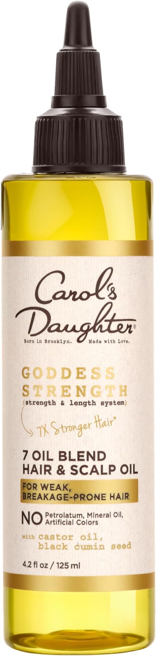 HotCarol's Daughter Goddess Strength 7 Oil Blend Scalp and Hair Oil for Waves, Coils and Curls, Hair Treatment with Castor Oil, 4.2 Fl Oz