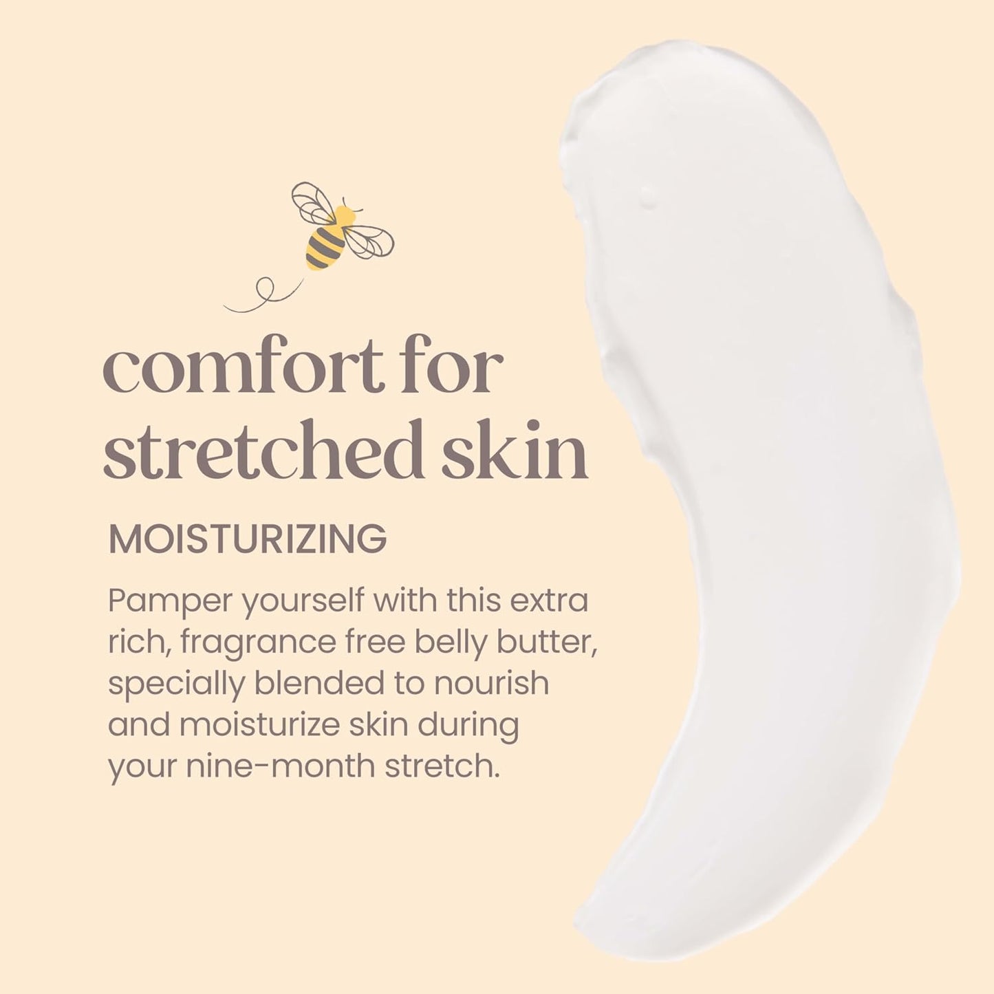 HotBurt's Bees Mama Belly Butter Stretch Mark Cream for Pregnancy Massages Body & Reduces Scar Appearance, Prenatal & Postnatal Tummy Skin Care, Shea Butter & Vitamin E Rich Formula, 6.5 Oz Tub