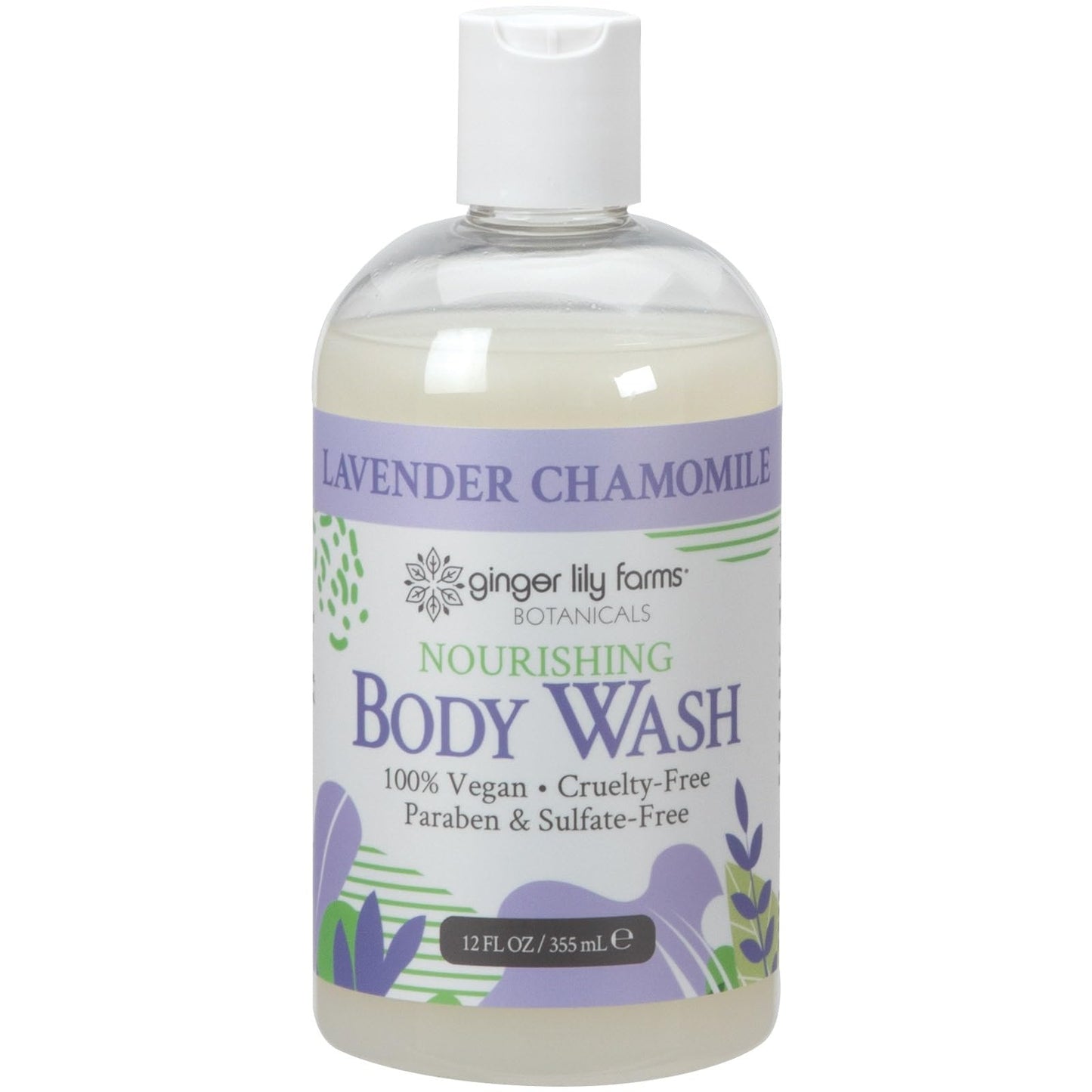 HotGinger Lily Farms Botanicals Nourishing Body Wash, Island Tranquility, 100% Vegan & Cruelty-Free, Green Tea Lemongrass Scent, 1 Gallon Refill (128 fl. oz.)