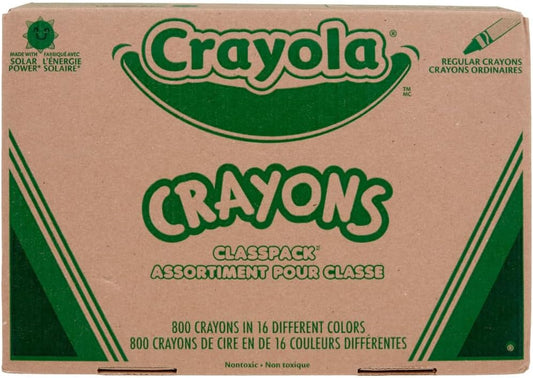 HotCrayola Crayon Classpack, Teacher Classroom Must Haves, Bulk Back to School Supplies, Elementary & Kindergarten Wishlist, 16 Colors (50 Each), 800 Ct