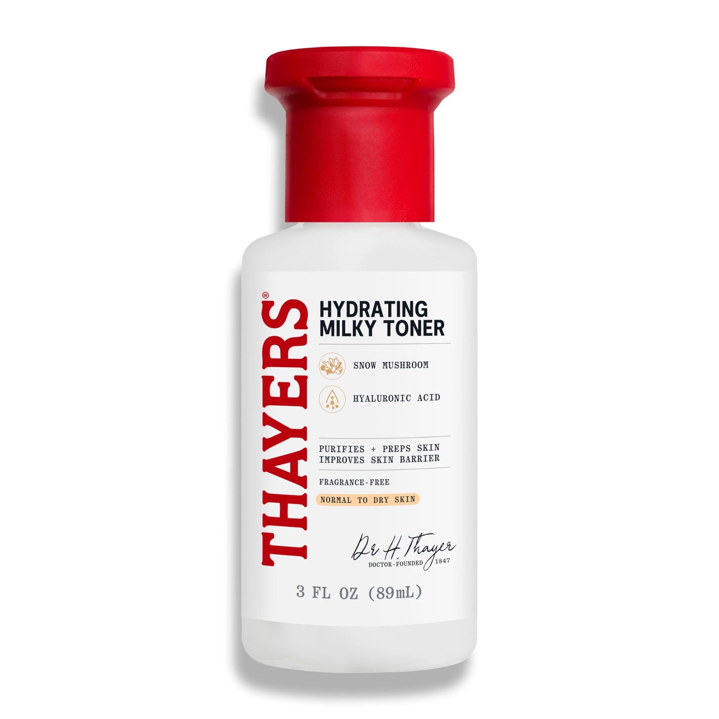 HotTHAYERS Milky Face Toner Skin Care with Snow Mushroom Tremella and Hyaluronic Acid, Natural Gentle Facial Toner, for Dry and Sensitive Skin, 355mL