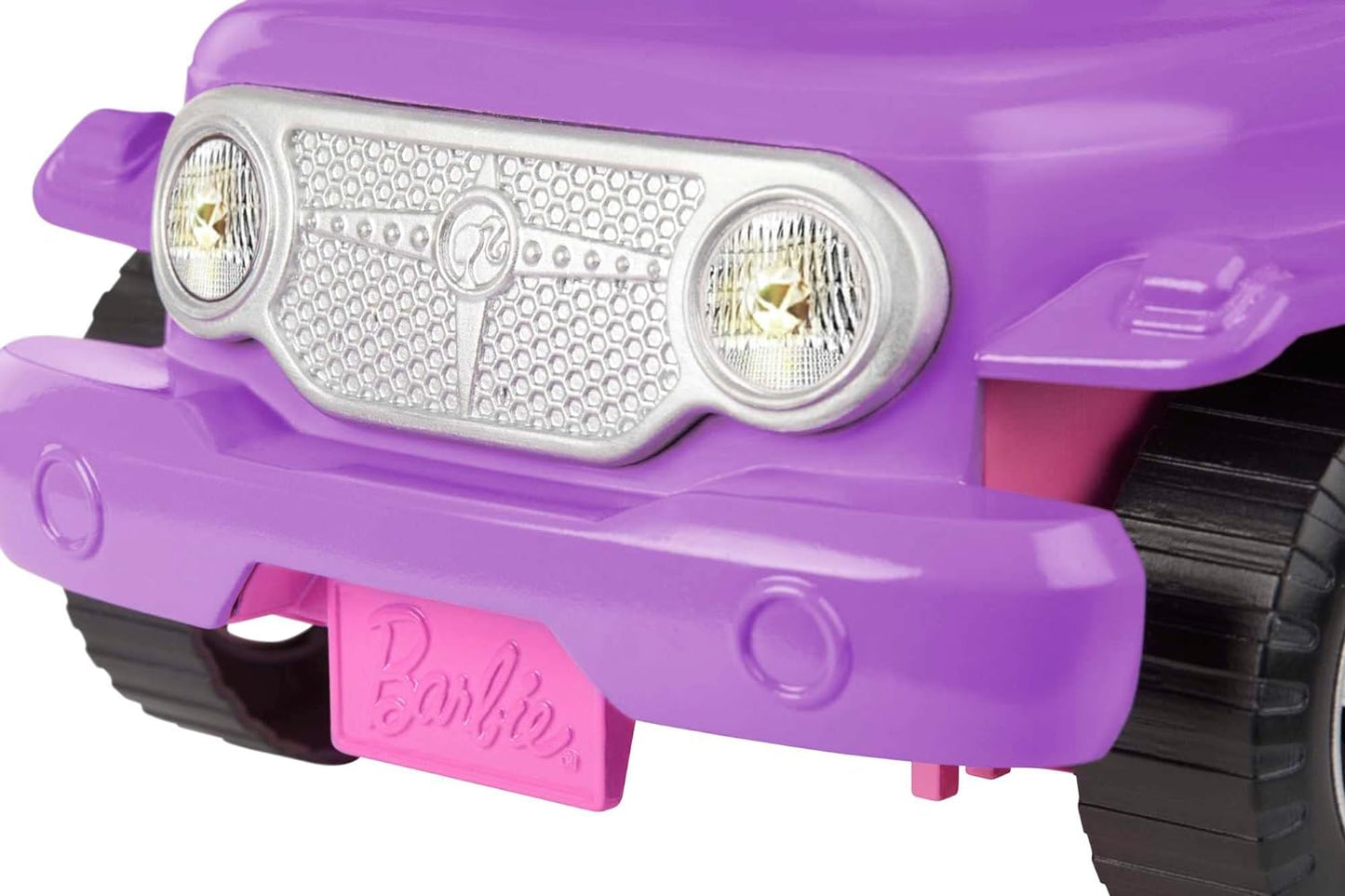 Hot Barbie Off-Road Vehicle, Purple with Pink Seats and Rolling Wheels, 2 Seats, Gift for 3 to 7 Year Olds