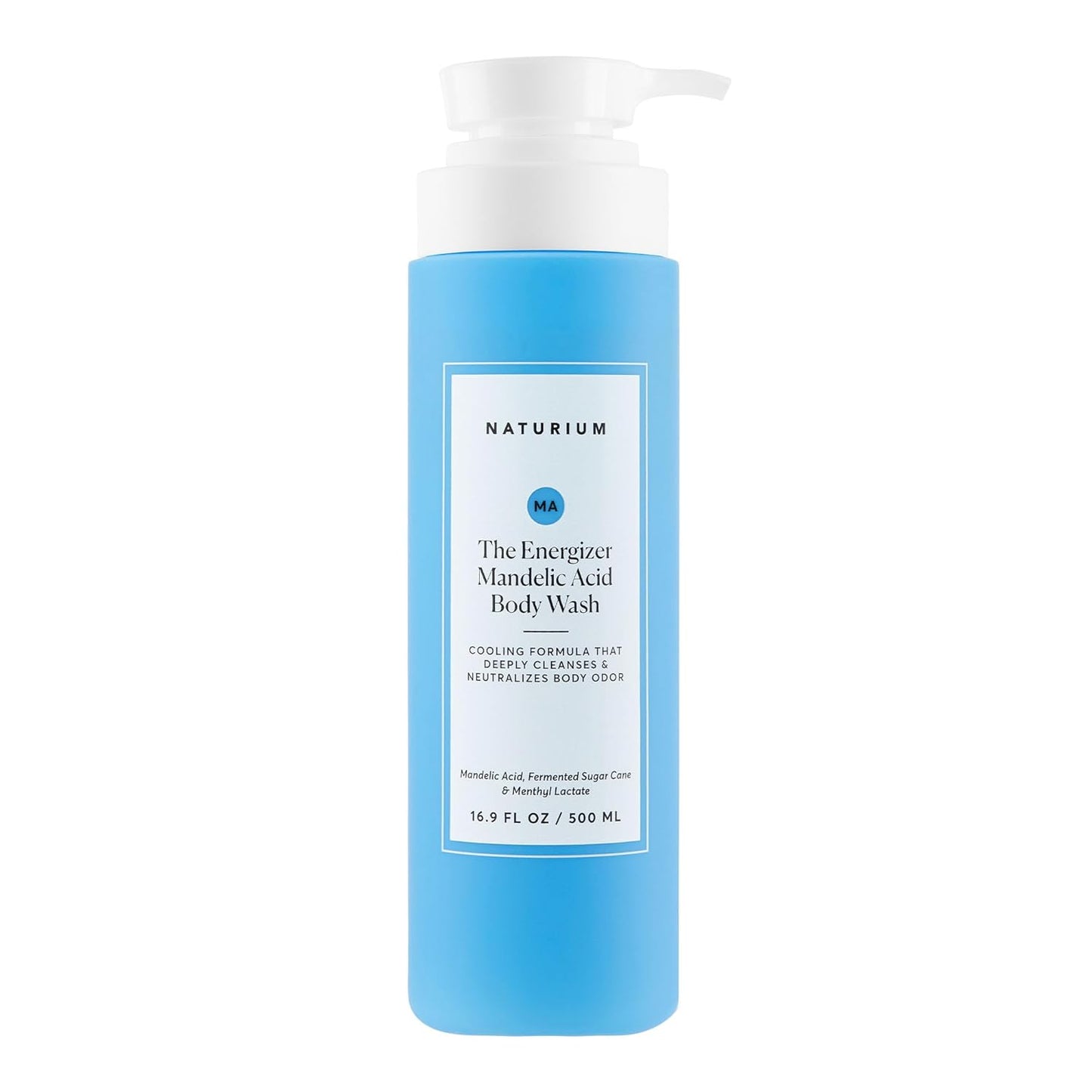 HotNaturium The Energizer Body Wash, Cooling & Refreshing Formula with Mandelic Acid, Deeply Cleanses & Neutralizes Body Odor, 16.9 oz