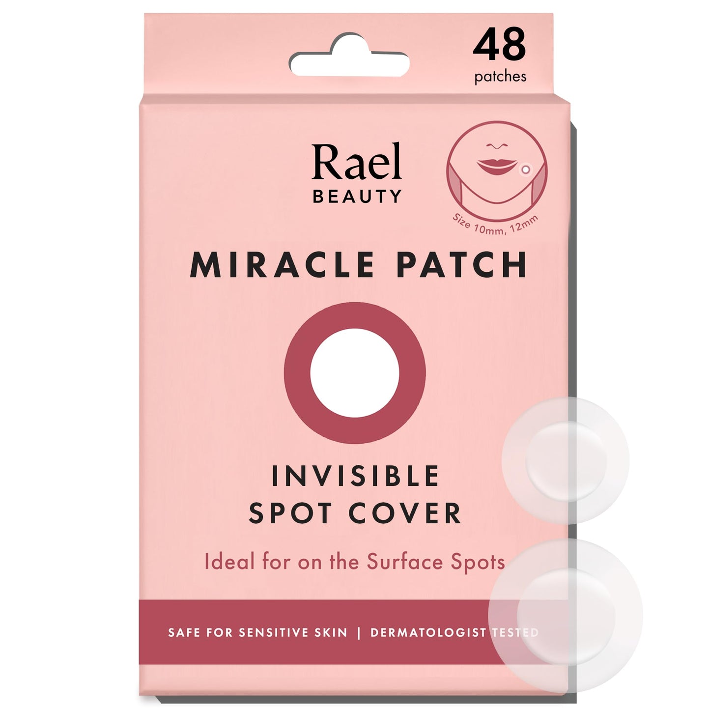 HotRael Miracle Invisible Spot Cover Hydrocolloid Acne Pimple Patches (96 Ct) | Ultra-Thin Patch for Face, Absorbs Fluid From Blemishes, Facial Sticker, Korean Skin Care, Pore Care, 2 Sizes