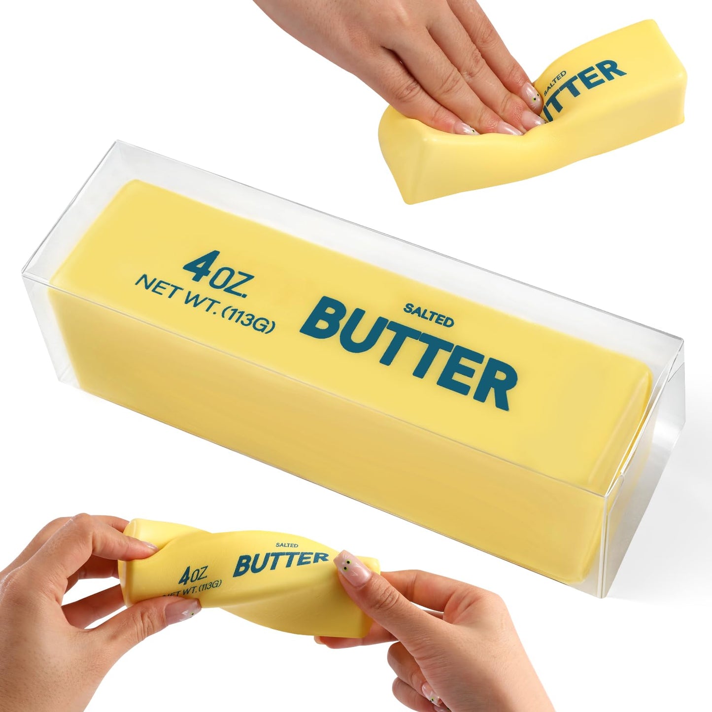 HotBig Butter Squishy,Giant Squishies Butter 14 OZ,Jumbo Slow Rising Squeeze Toys,Large Soft PU Foam Fidget Toy for Anxiety & Sensory Stress Relief 8.7*1.8*1.8 Inch (Big-Yllow Butter 1Pack)