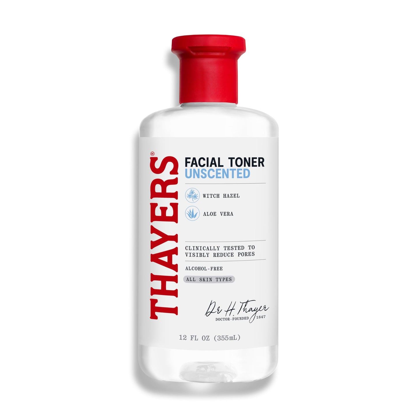 HotTHAYERS Alcohol-Free, Hydrating, Unscented Witch Hazel Facial Toner with Aloe Vera Formula, Vegan, Dermatologist Tested and Recommended, 12 Oz (Packaging May Vary)