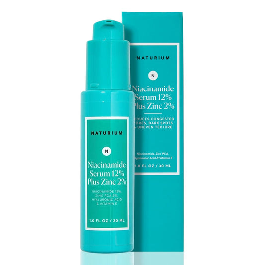 HotNaturium Niacinamide Face Serum 12% Plus Zinc 2%, Anti-Aging, Pore Minimizer & Dark Spot Corrector with Hyaluronic Acid & Vitamin E, Vegan & Cruelty-Free, 1 oz