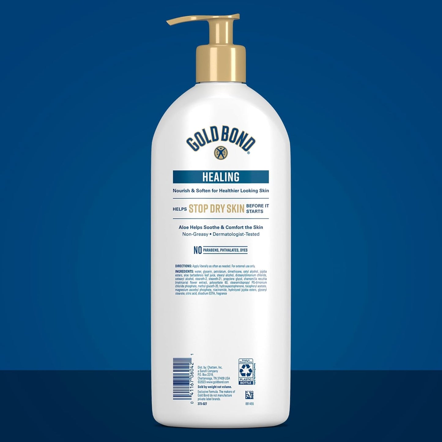 HotGold Bond Healing Hydrating Body Lotion with Aloe, Moisturizer for Dry to Extra Dry Skin, 24-HR Hydration to Soothe & Comfort, Non-Greasy, Dermatologist-Tested, Light Scent, 24 Oz Family Size Pump
