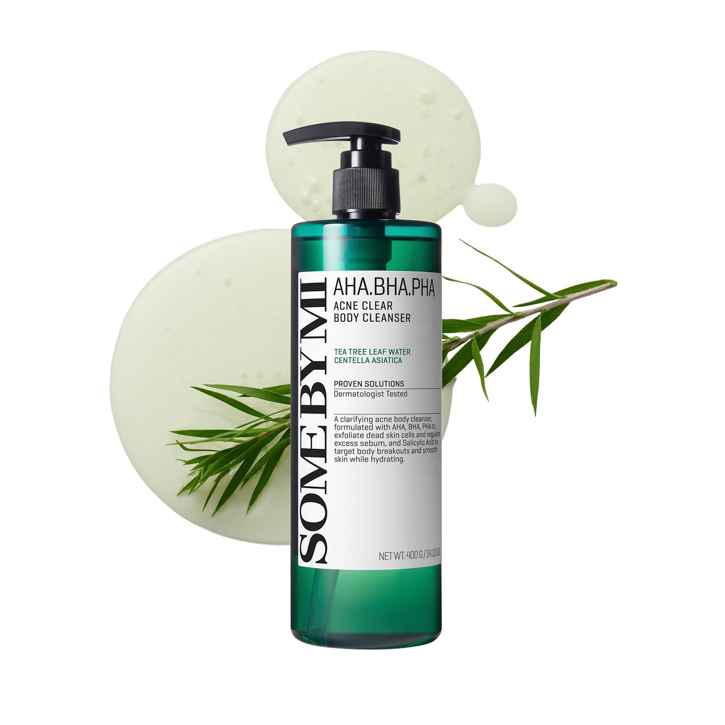 HotSOME BY MI AHA BHA PHA 30 Days Miracle Acne Clear Body Cleanser 13.5oz – Salicylic Acid & Tea Tree Acne Body Wash – Deep Cleansing, Sulfate & Paraben Free Korean Skin care