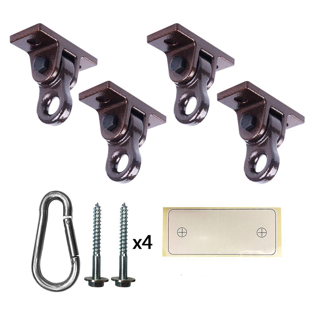 HotABUSA Heavy Duty Black Swing Hangers Screws Bolts Included Over 5000 lb Capacity Playground Porch Yoga Seat Trapeze Wooden Sets Indoor Outdoor 2 Pack